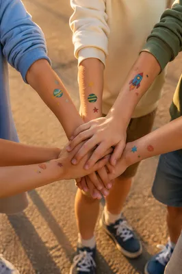 Children Stacking Hands in Summer Teamwork