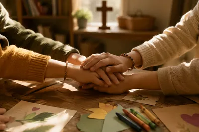 Children Hands United in Faith and Teamwork