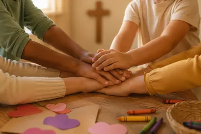 Children Hands United in Service Teamwork