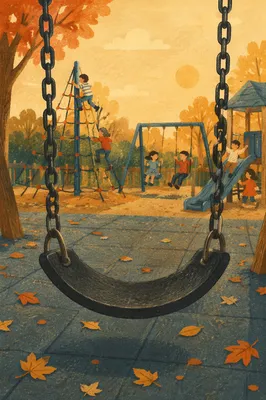 Autumn Playground Swing in Warm Light