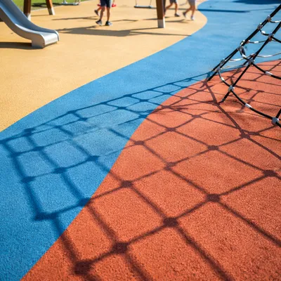 Colorful Playground Shadows and Safety Flooring