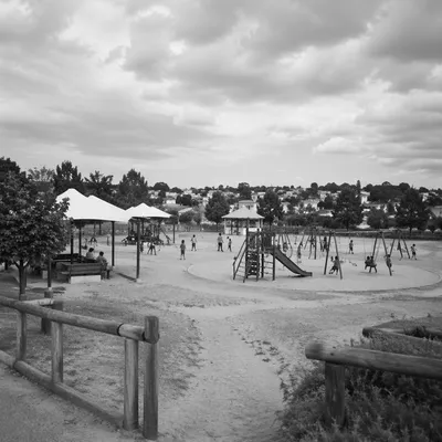 Children Playing at Community Playground