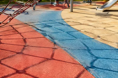 Colorful Playground Flooring with Playful Shadows
