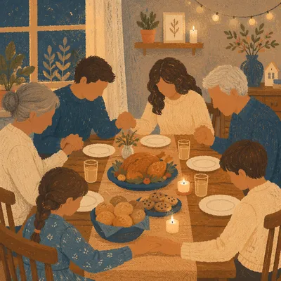 Christian Family Dinner Prayer at Home