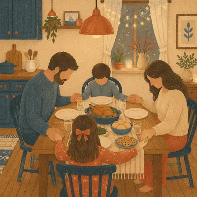 Christian Family Dinner Prayer at Home