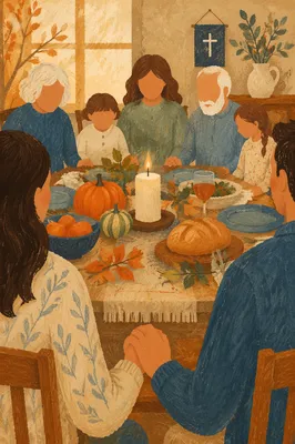 Christian Family Dinner Prayer at Home
