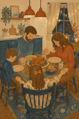 Christian Family Dinner Prayer at Home