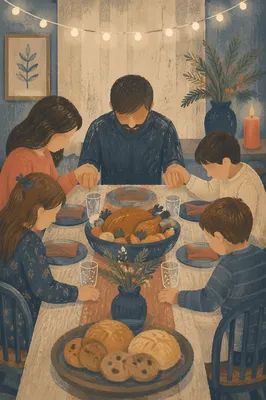 Christian Family Dinner Prayer at Home