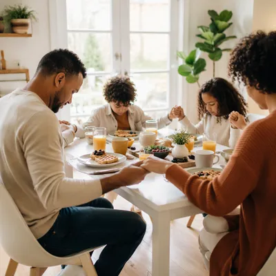 Christian Family Dinner Prayer at Home