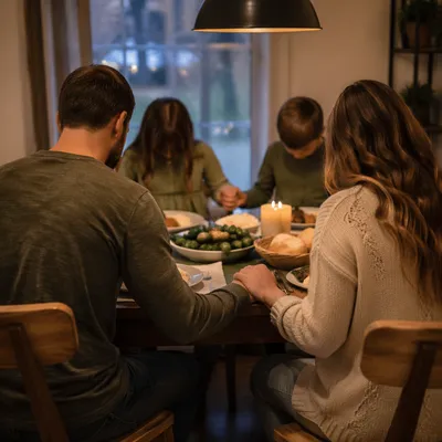 Christian Family Dinner Prayer at Home