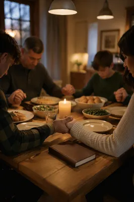 Christian Family Dinner Prayer at Home