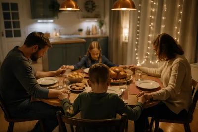 Christian Family Dinner Prayer at Home