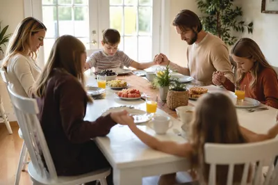 Christian Family Dinner Prayer at Home