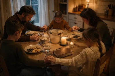 Christian Family Dinner Prayer at Home