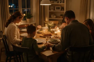 Christian Family Dinner Prayer at Home