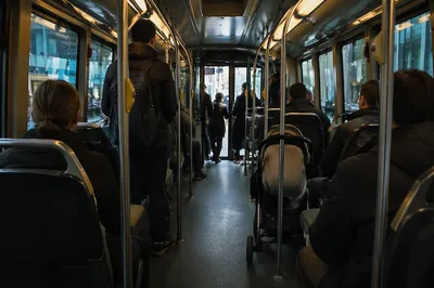 Morning City Bus Boarding Commute Scene