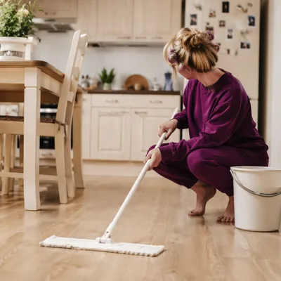 Casual Kitchen Cleaning in Tidy Home