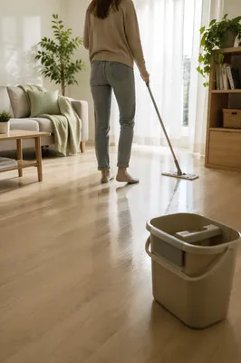 Peaceful Weekend Home Cleaning Scene