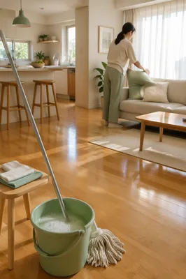 Sunlit Tidy Home After Morning Cleaning