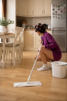 Casual Kitchen Cleaning in Tidy Home