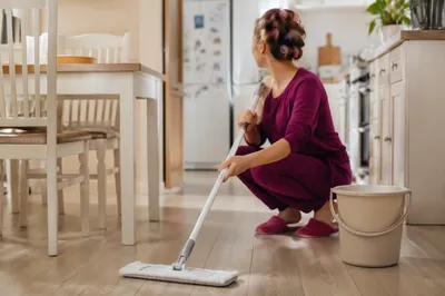 Casual Kitchen Cleaning in Tidy Home