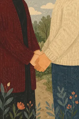Couple Holding Hands in Outdoor Prayer