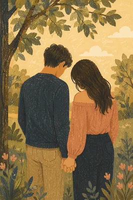 Couple Holding Hands in Peaceful Prayer