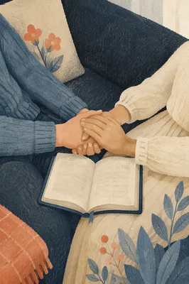 Couple Praying Together in Quiet Reflection