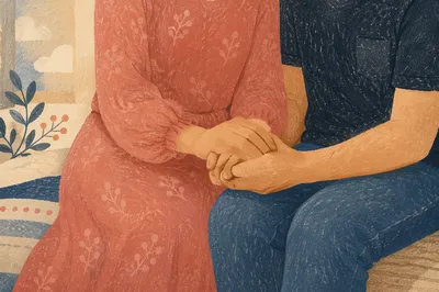 Couple Holding Hands in Prayer Together