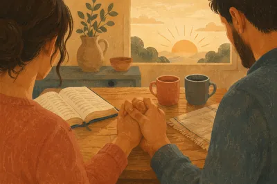 Morning Prayer Together at Kitchen Table