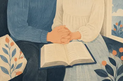Couple Praying Together in Quiet Reflection