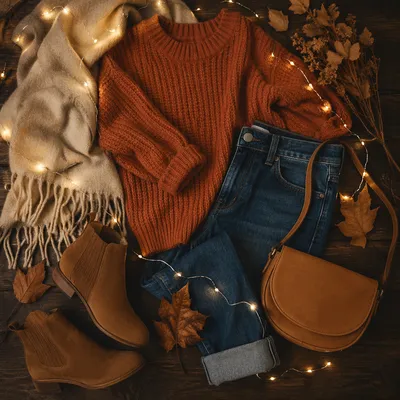Cozy Autumn Outfit Flat Lay