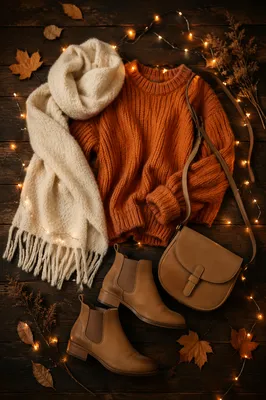 Cozy Autumn Outfit Flat Lay Scene