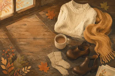 Cozy Autumn Outfit Flat Lay Scene
