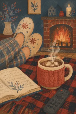 Cozy Reading Nook With Hot Cocoa