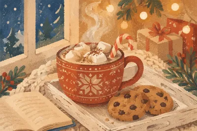 Cozy Hot Cocoa Reading Nook