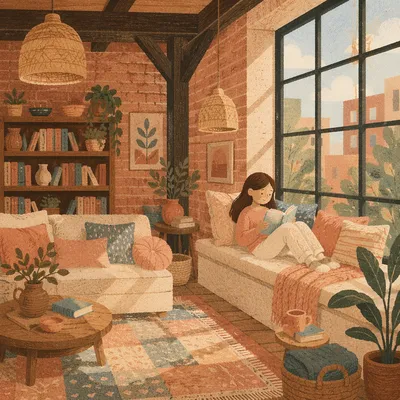 Cozy Window Reading Nook with Pastel Cushions