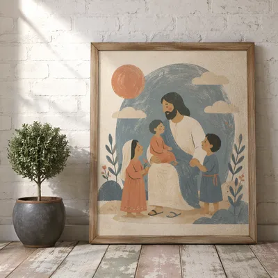 Wooden Cross on Serene Brick Wall