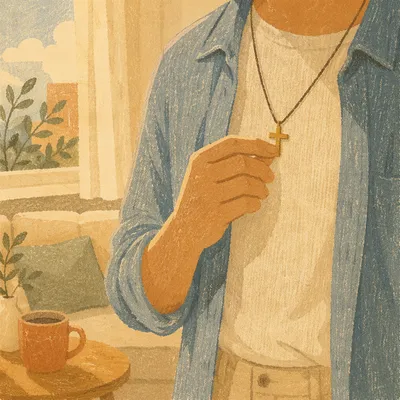 Cross Necklace in Quiet Morning Light