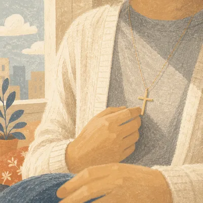 Cross Necklace in Quiet Morning Light