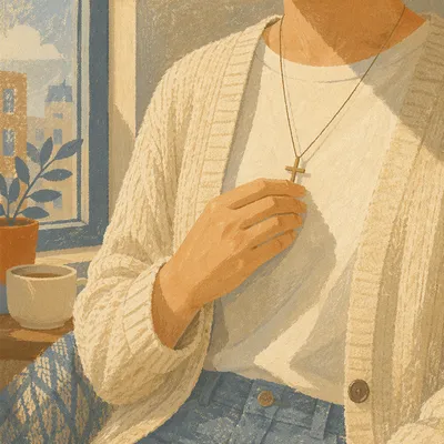Cross Necklace in Quiet Morning Faith