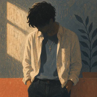 Cross Pendant Portrait in Quiet Window Light