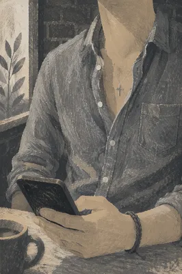 Silver Cross Necklace in Casual Café Moment