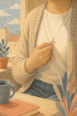 Cross Necklace in Quiet Morning Faith