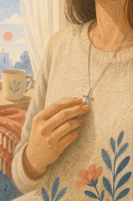 Quiet Morning Cross Necklace Detail