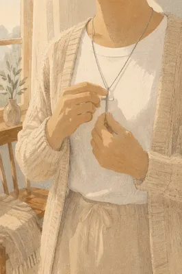 Silver Cross Necklace in Morning Devotion