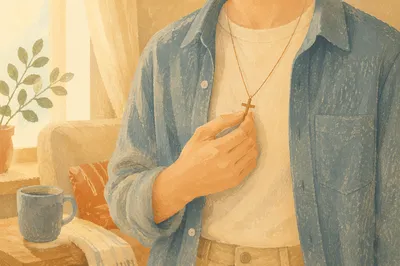 Cross Necklace in Warm Casual Morning