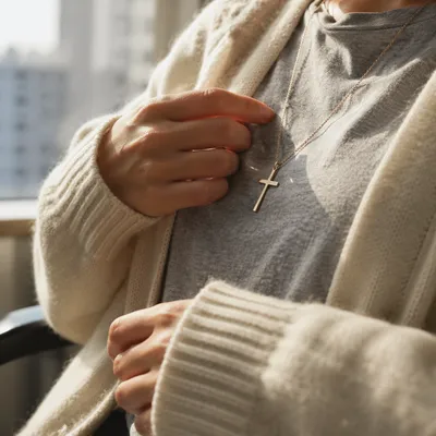 Cross Necklace in Quiet Morning Light