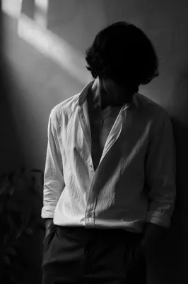 Cross Necklace in Quiet Monochrome Portrait