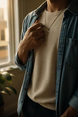 Cross Necklace in Morning Window Light